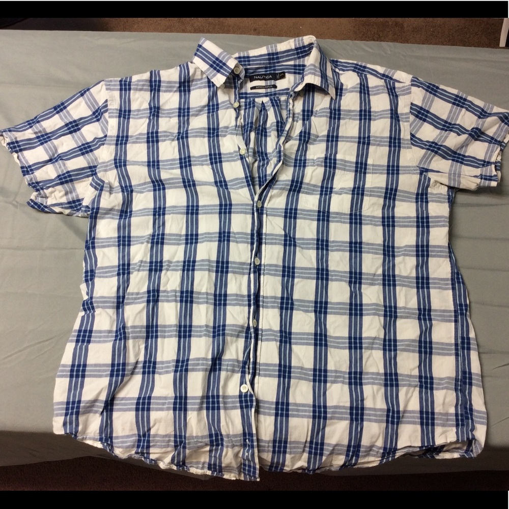 Nautica short sleeve plaid button up